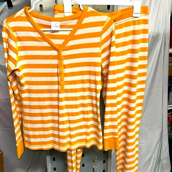 Hanna Andersson Other - Set!! Hanna Anderson Women’s PJ’s Yellow Stripe Top & Bottom